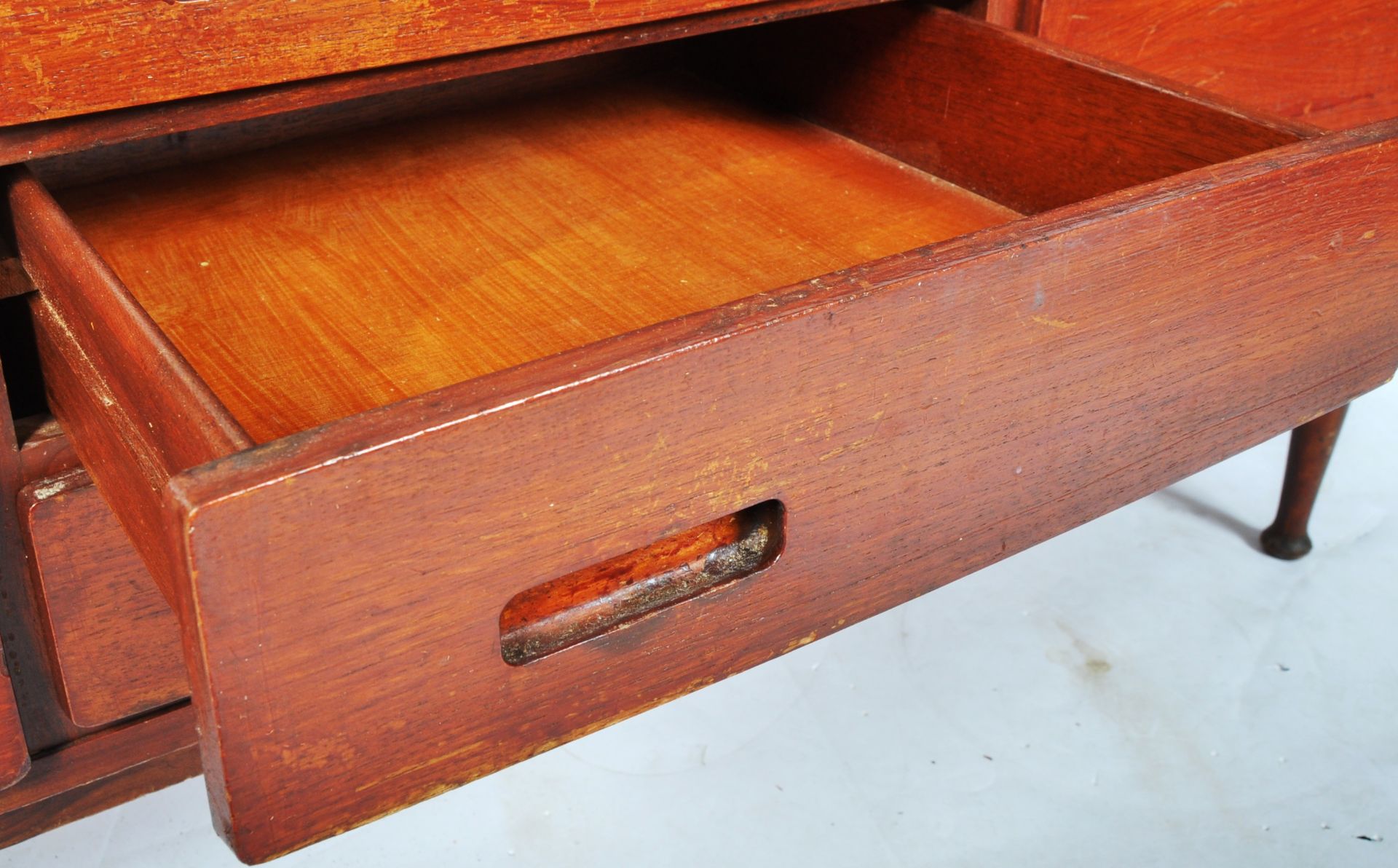 MEREDEW - MID 20TH CENTURY TEAK BOW FRONTED SIDEBOARD - Image 7 of 10