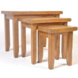 NEST OF CONTEMPORARY OAK GRADUATING TABLES