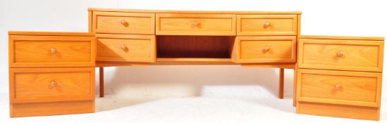 LATE 20TH CENTURY TEAK WOOD DRESSING TABLE AND CHESTS