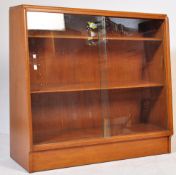 MID CENTURY OAK SLIDING GLASS DOOR LIBRARY BOOKCASE