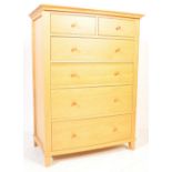 CONTEMPORARY OAK BOW FRONTED 2 OVER 4 CHEST OF DRAWERS