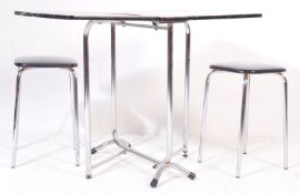 MID CENTURY BELGIAN TAVO KITCHENETTE TABLE AND STOOLS