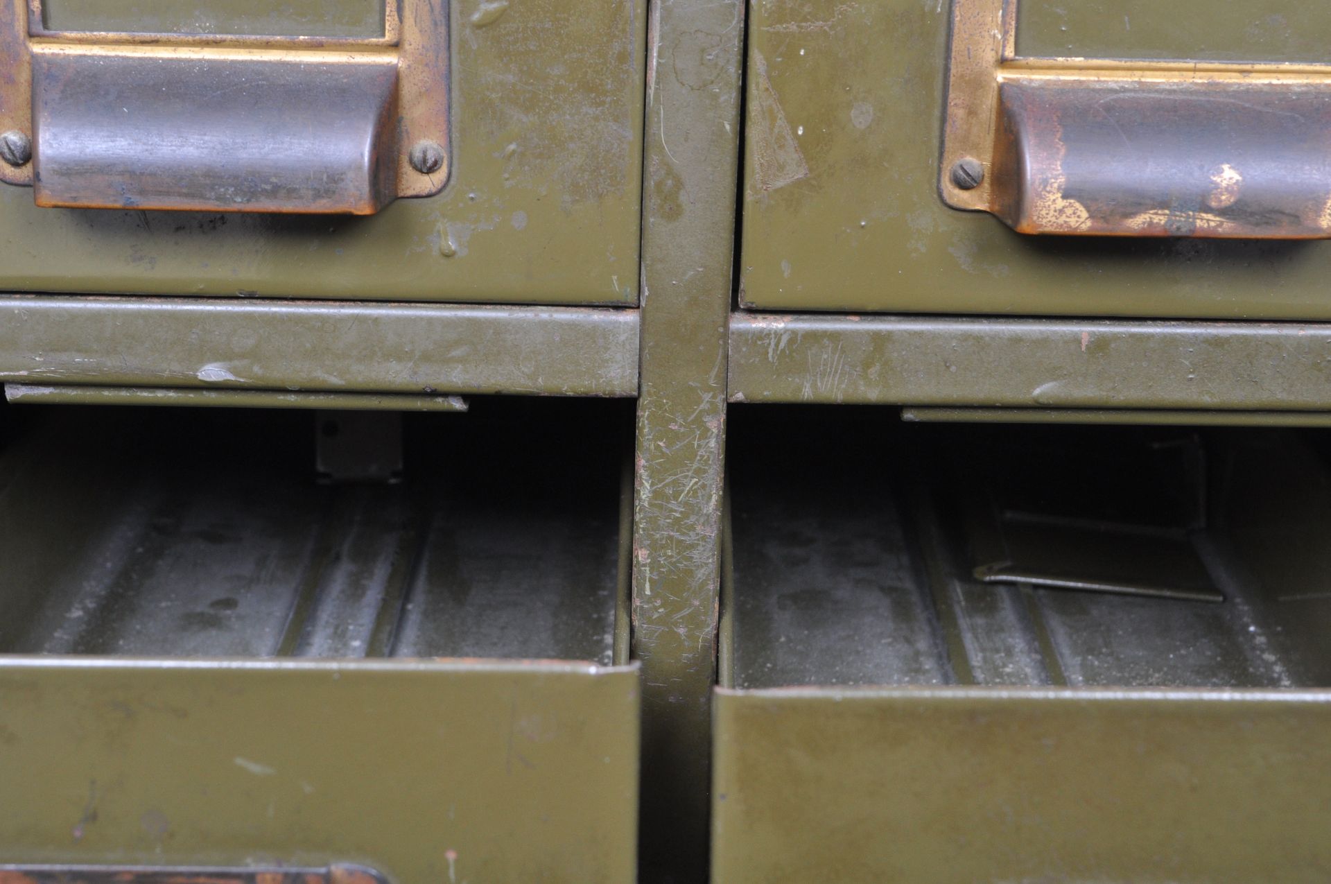 TWO MID CENTURY DESKTOP METAL FILING CABINETS - Image 10 of 18