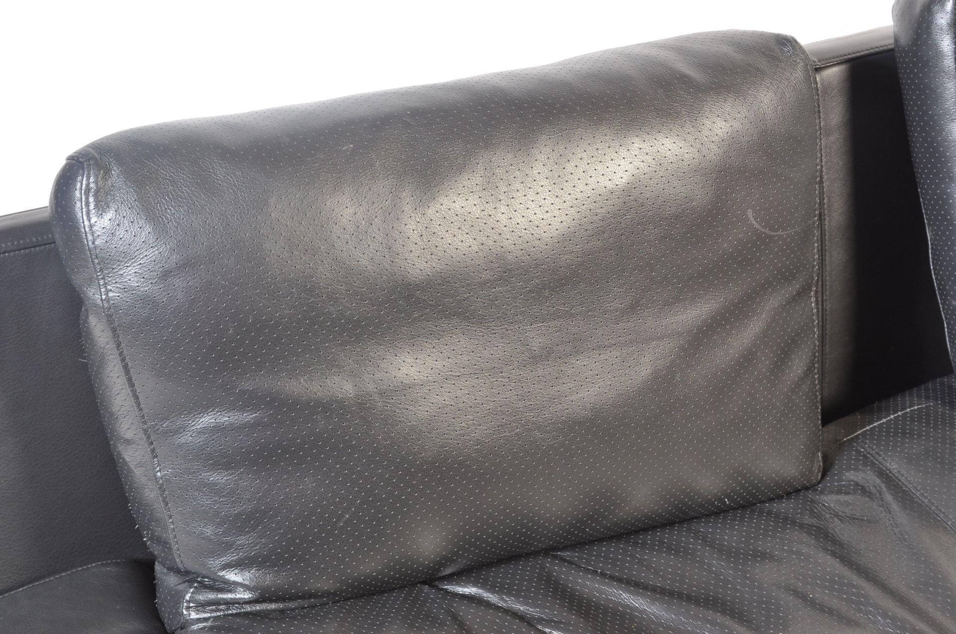 21ST CENTURY HABITAT BLACK LEATHER SOFA - Image 4 of 6