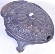 19TH CENTURY VICTORIAN FRENCH CAST IRON SHELL COAL SCUTTLE