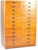 1930'S HABERDASHERY / SHOP OAK DUAL BANK OF DRAWERS