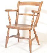 19TH CENTURY VICTORIAN OXFORD BAR BACK CARVER CHAIR