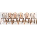 SET OF SIX 20TH CENTURY OAK WHEELBACK DINING CHAIRS