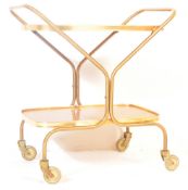 VINTAGE 20TH CENTURY ITALIAN STYLE TWO TIER COCKTAIL TROLLEY
