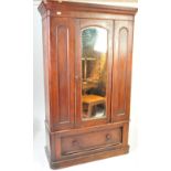 VICTORIAN MAHOGANY SINGLE WARDROBE ARMOIRE