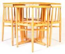 MID 20TH CENTURY DINING TABLE TOGETHER WITH FOUR CORNER DINING CHAIRS