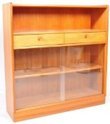 MID CENTURY TEAK WOOD BOOKCASE DISPLAY CABINET