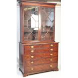 EARLY 19TH CENTURY GEORGE III MAHOGANY SECRETAIRE BOOKCASE