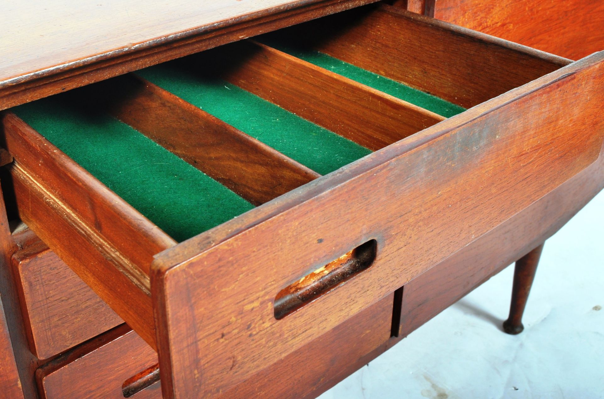 MEREDEW - MID 20TH CENTURY TEAK BOW FRONTED SIDEBOARD - Image 5 of 10