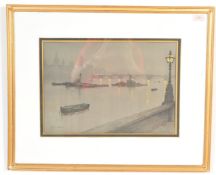 20TH CENTURY THAMES RIVER NIGHT SCENE PHOTO