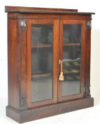 REGENCY ROSEWOOD PIER CABINET DISPLAY BOOKCASE