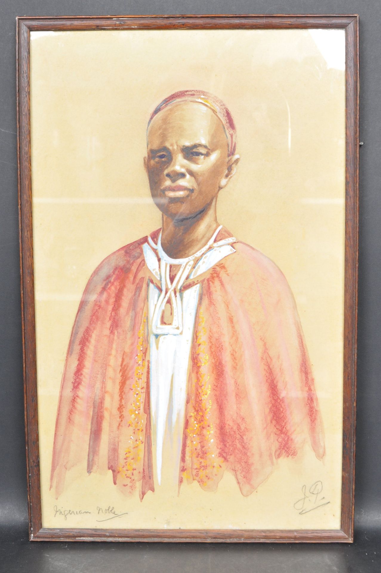 RETRO VINTAGE PASTEL PORTRAIT OF AN AFRICAN NOBLE