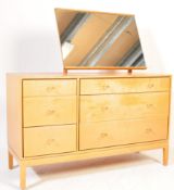 MID CENTURY BLOND WOOD DRESSING TABLE CHEST OF DRAWERS