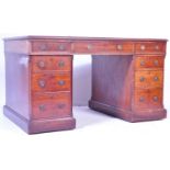 19TH CENTURY VICTORIAN MAHOGANY TWIN PEDESTAL DESK