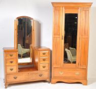 EDWARDIAN SATIN WALNUT DRESSING TABLE & WARDROBE