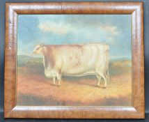 PRINT OF 18TH CENTURY PAINTING OF A STURDY COW