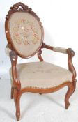 19TH CENTURY VICTORIAN TAPESTRY ARMCHAIR