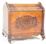 19TH CENTURY VICTORIAN BURR WALNUT CANTERBURY