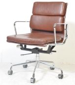 EAMES EA217 CHROME & LEATHER VITRA MANNER DESK CHAIRS