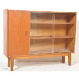 MID 20TH CENTURY TEAK WOOD AND GLASS BOOKCASE / DISPLAY CABINET