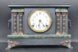 19TH CENTURY VICTORIAN FAUX SLATE MANTEL CLOCK