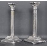 PAIR OF SILVER PLATE METAL CANDLESTICKS