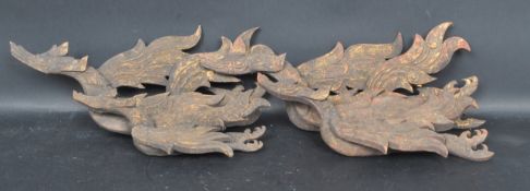 COLLECTION OF CHINESE HAND CARVED PHOENIX WALL PANELS