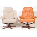 RETRO VINTAGE 20TH CENTURY EASY CHAIR TOGETHER WITH ANOTHER