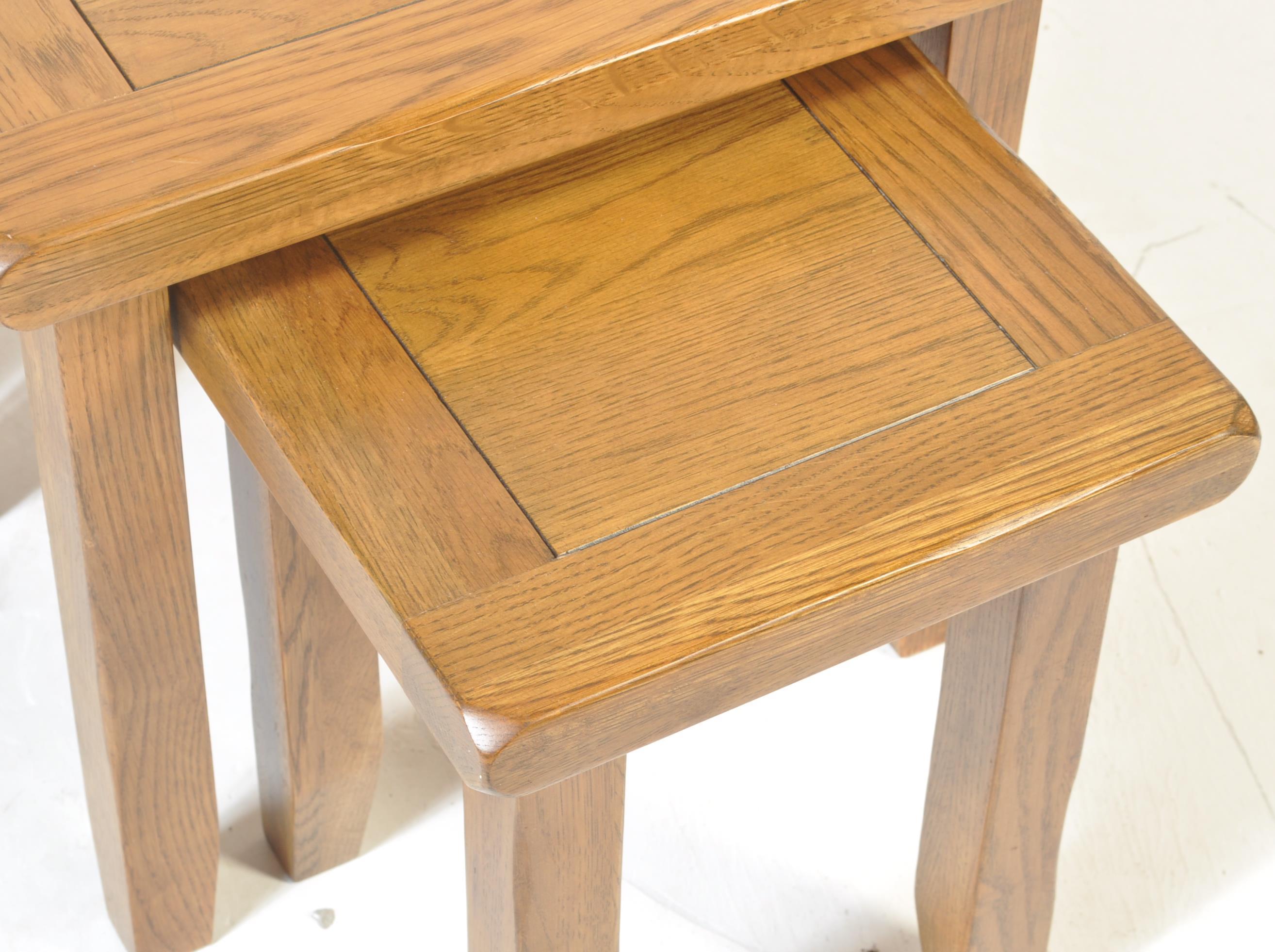 NEST OF CONTEMPORARY OAK GRADUATING TABLES - Image 5 of 5