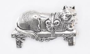 STERLING SILVER CAT BROOCH