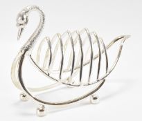 SILVER PLATED SWAN TOAST RACK