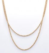 9CT GOLD ROPE TWIST NECKLACE CHAIN