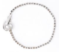 14CT WHITE GOLD & DIAMOND LINE BRACELET