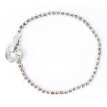 14CT WHITE GOLD & DIAMOND LINE BRACELET