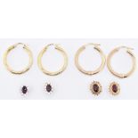 FOUR PAIRS OF 9CT GOLD EARRINGS