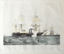 PAPPRILL HENRY - H M WAR STEAN FRIGATE - COLOURED AQUATINT