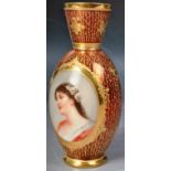 19TH CENTURY GERMAN DRESDEN WAGNER SIGNED PORTRAIT VASE