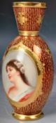 19TH CENTURY GERMAN DRESDEN WAGNER SIGNED PORTRAIT VASE