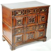 17TH CENTURY JACOBEAN OAK AND WALNUT FOUR DRAWER CHEST