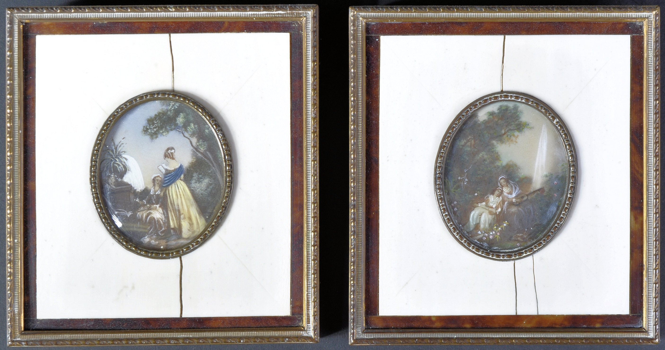 PAIR OF 19TH CENTURY FRAMED IVORY PAINTINGS