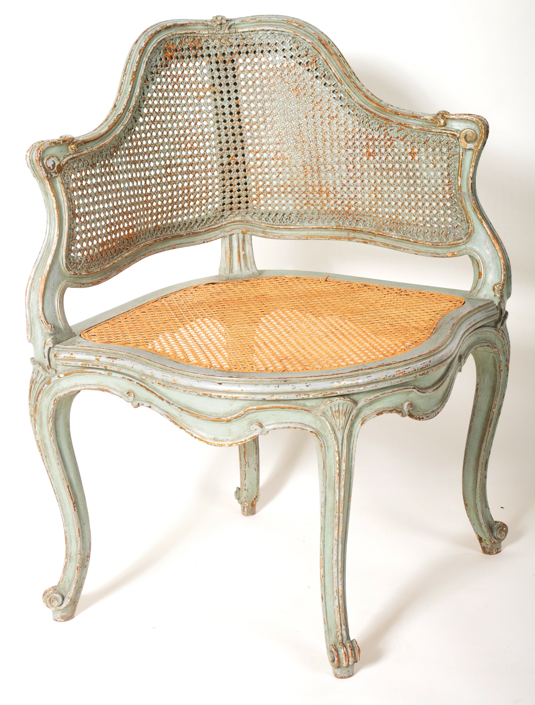 19TH CENTURY FRENCH BERGERE CORNER CHAIR - Image 8 of 13
