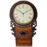 19TH CENTURY VICTORIAN MAHOGANY CASED DROP-DIAL WALL CLOCK