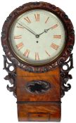 19TH CENTURY VICTORIAN MAHOGANY CASED DROP-DIAL WALL CLOCK