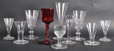 WINE DRINKING GLASSES DATING FROM THE 18TH CENTURY