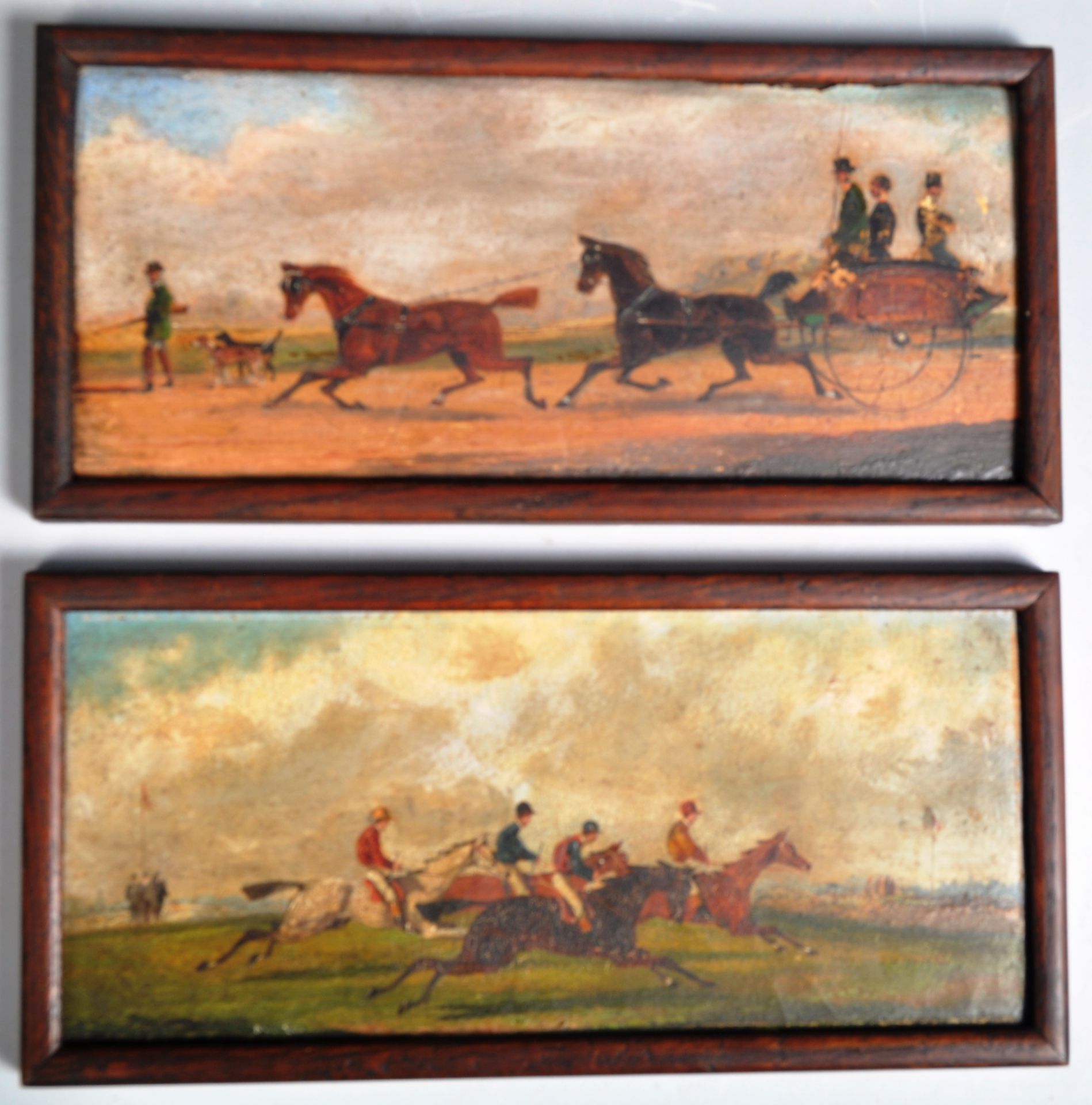 SET OF SIX 19TH CENTURY VICTORIAN OIL ON BOARD PAINTINGS - Image 7 of 8